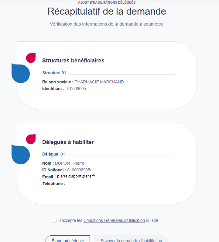 Je vérifie les informations renseignées.