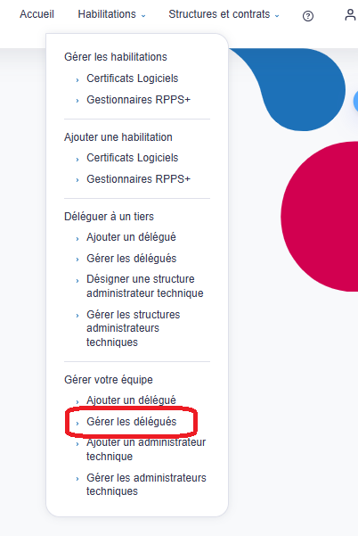 Je sélectionne « Gérer les délégués »