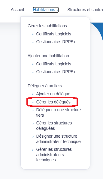 1.	Je sélectionne « Gérer les délégués »