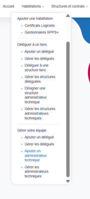 je sélectionne ajouter une habilitation à vos collaborateurs