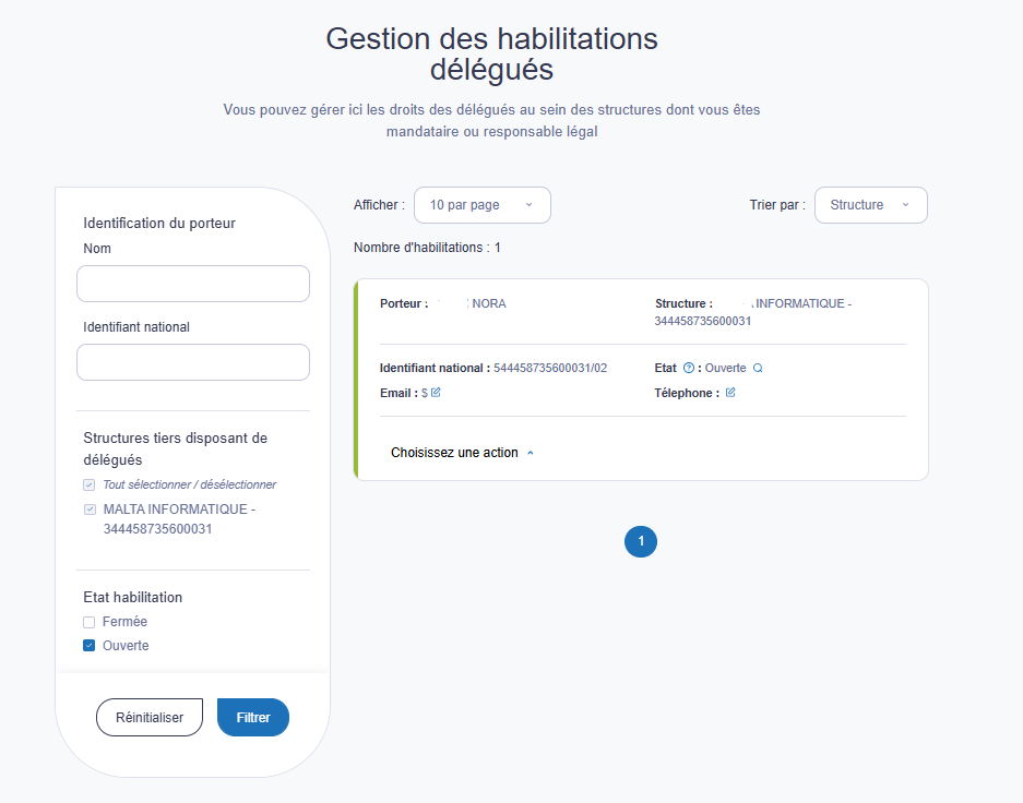 J’accède à la page avec la liste des délégués  