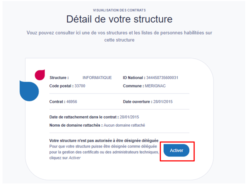 Je sélectionne « Activer »