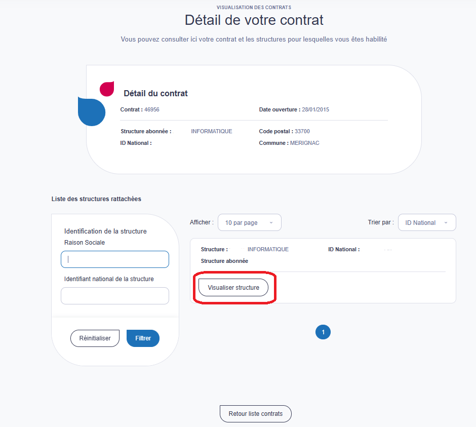 je visualise le contrat