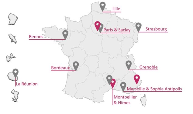 Carte de France des étapes du Tour de France SASN