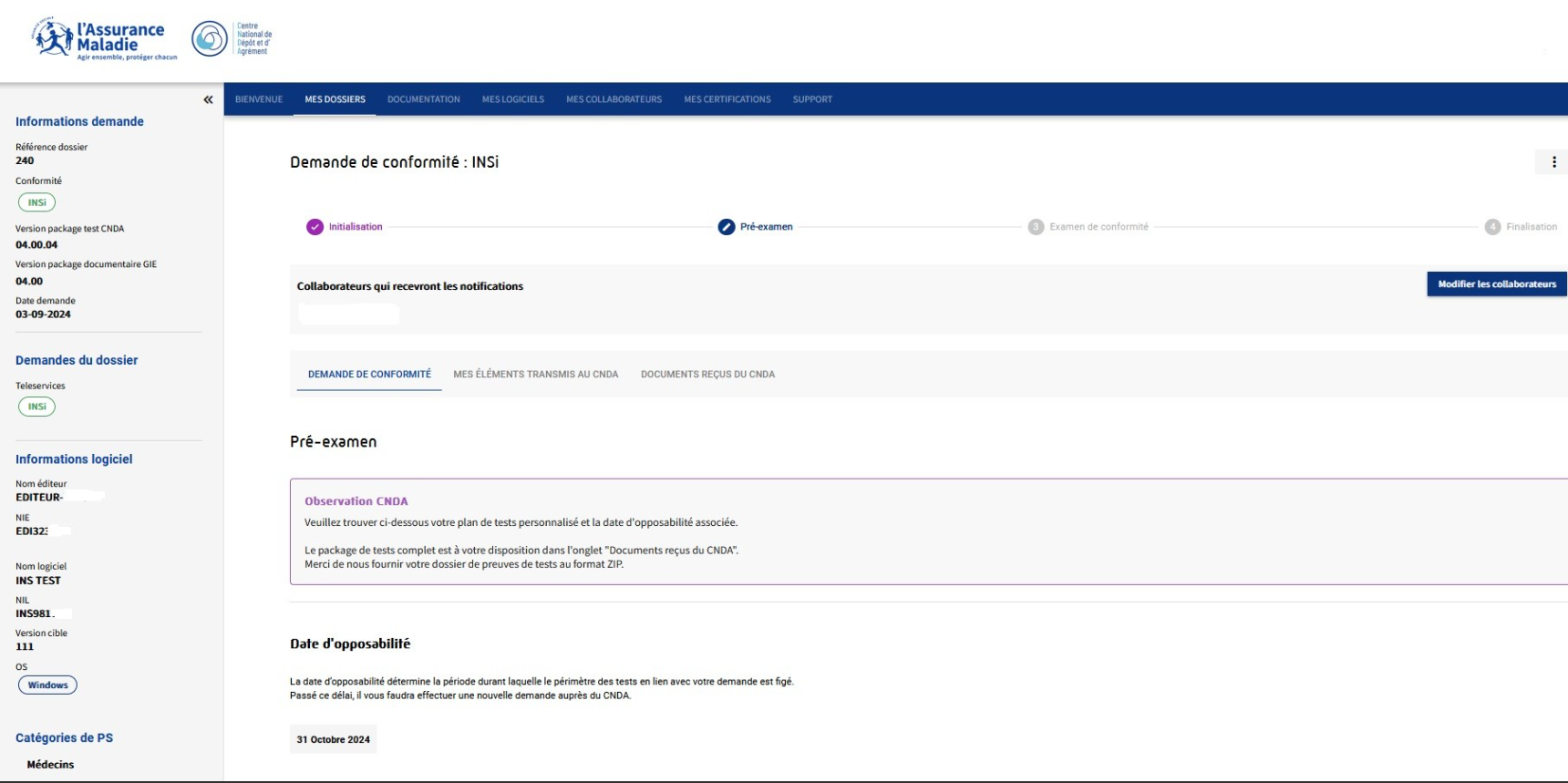 statut pré examen CNDA